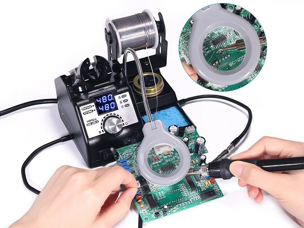 Паяльная станция Yihua 926LED-IV, паяльник 90..480°С, лупа, 18/130вт