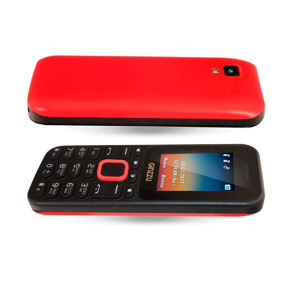 Сотовый Ginzzu M102D_mini Black/Red 2sim /1.8