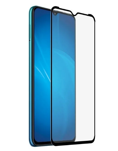 Защитное стекло для Infinix Hot 10 Lite с цветной рамкой (fullscreen) (DF inColor-01) (black)