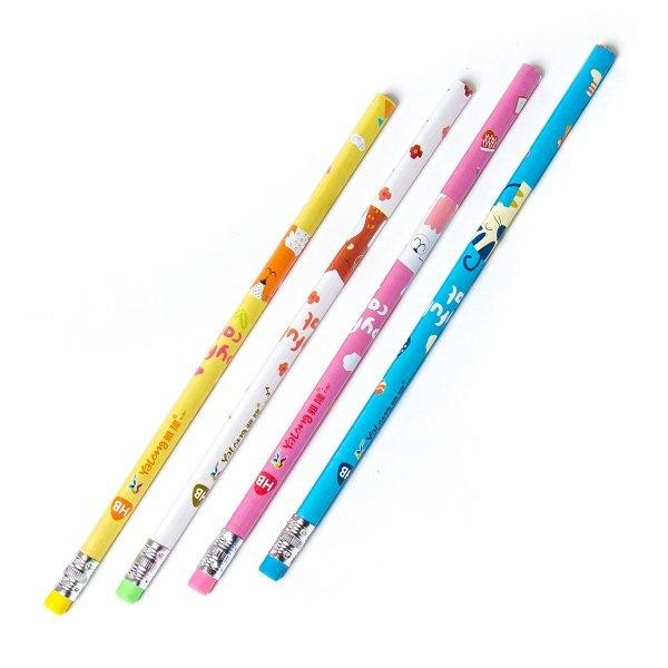 Карандаш ч/гр. YALONG "Радостный кот" НВ ассорти с ластиком (YL816086)