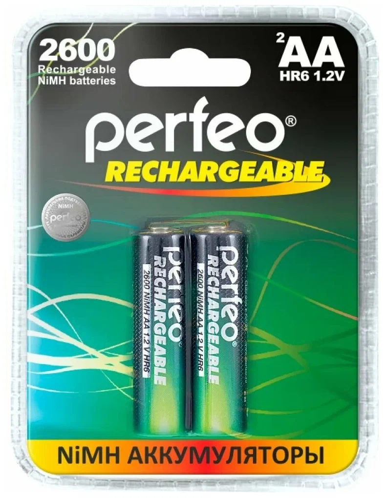 Аккумулятор Ni-MH AA Perfeo 2600mAh/1.2в блистер 2шт.