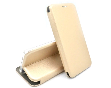 Чехол-книжка для iPhone X/XS INNOVATION Book золотой,на силиконовой основе и магните