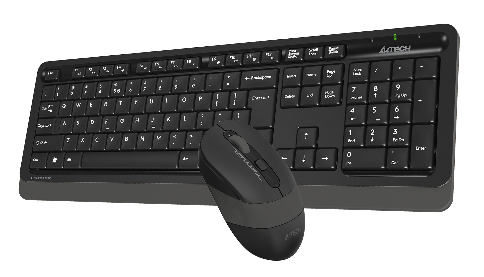 Беспроводной комплект A4Tech Fstyler FG1010 радиус действия до 15м, Black/Grey