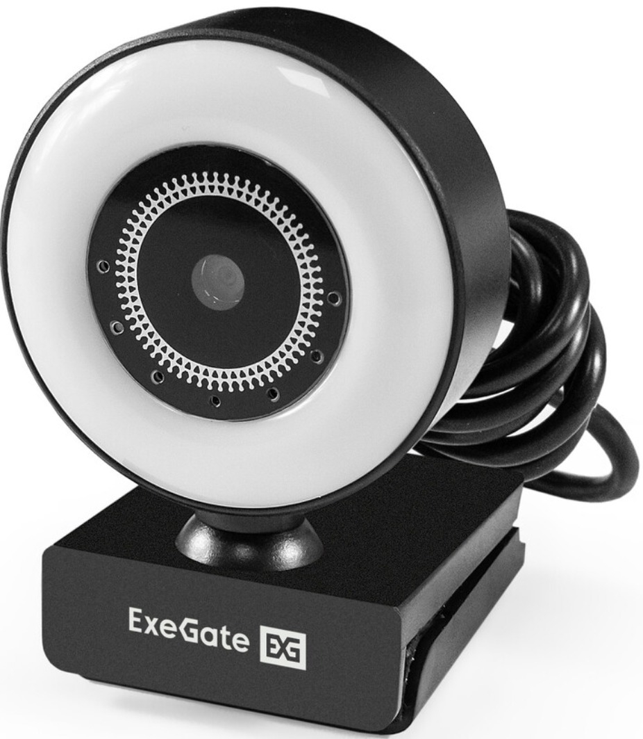 Веб-камера с подсветкой ExeGate eStudio EW-721 2K AF (5Мп 2560х1440, 1440P, 30fps, автоматический фокус)
