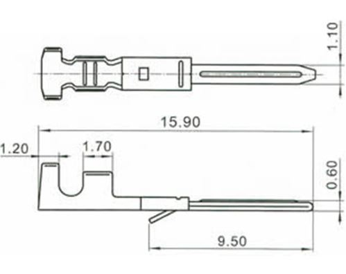 Клемма разъема SM2.54, штекер на 28AWG..22AWG