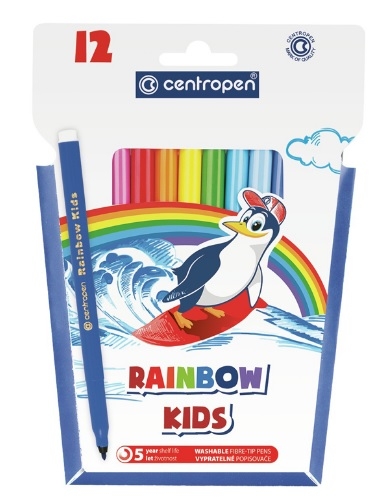 Фломастеры 12цв. Centropen "Rainbow Kids" 7 7550 1202