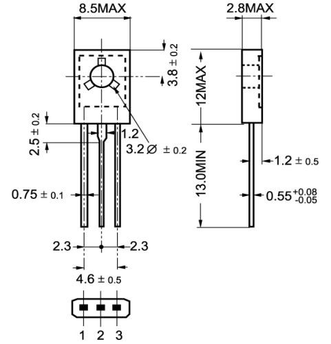 транзистор BJT 2SA1249 (mark A1249) 160V 1.5A PNP ТО126 120Mhz 10W