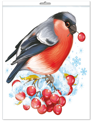 Плакат вырубной "Снегириь" двухсторонний А4, ФМ1-15275сф