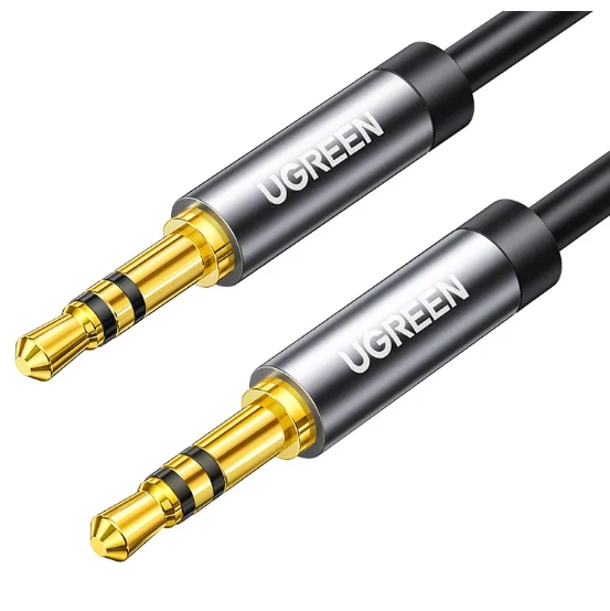 Кабель_аудио 3.5дж-3.5дж - _1м соединитель UGREEN AV119 (10733) черный