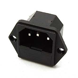Разъем питания, IEC-60320 C14, штекер, корпусной, предохранитель, крепёж под винты