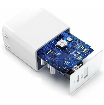 Блок питания сетевой USB, 5в, 3а, 18вт, USB-F, Type-C, вилочный, QC3.0, белый, BC C62