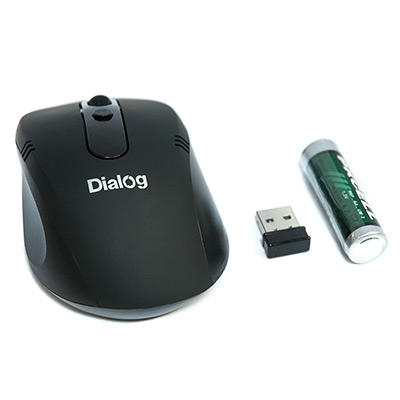 Мышь беспроводная Dialog MROP-03U оптическая, 1600dpi, радиус действия до 10м, Black