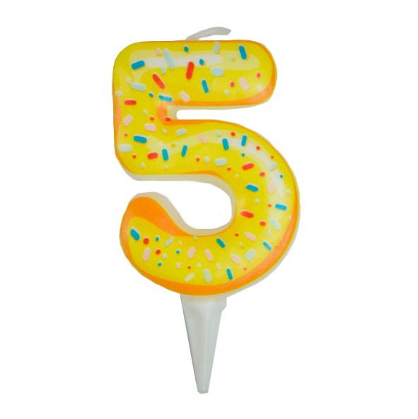 Свеча "Цифра 5. Пончик" 6 см (6058043)