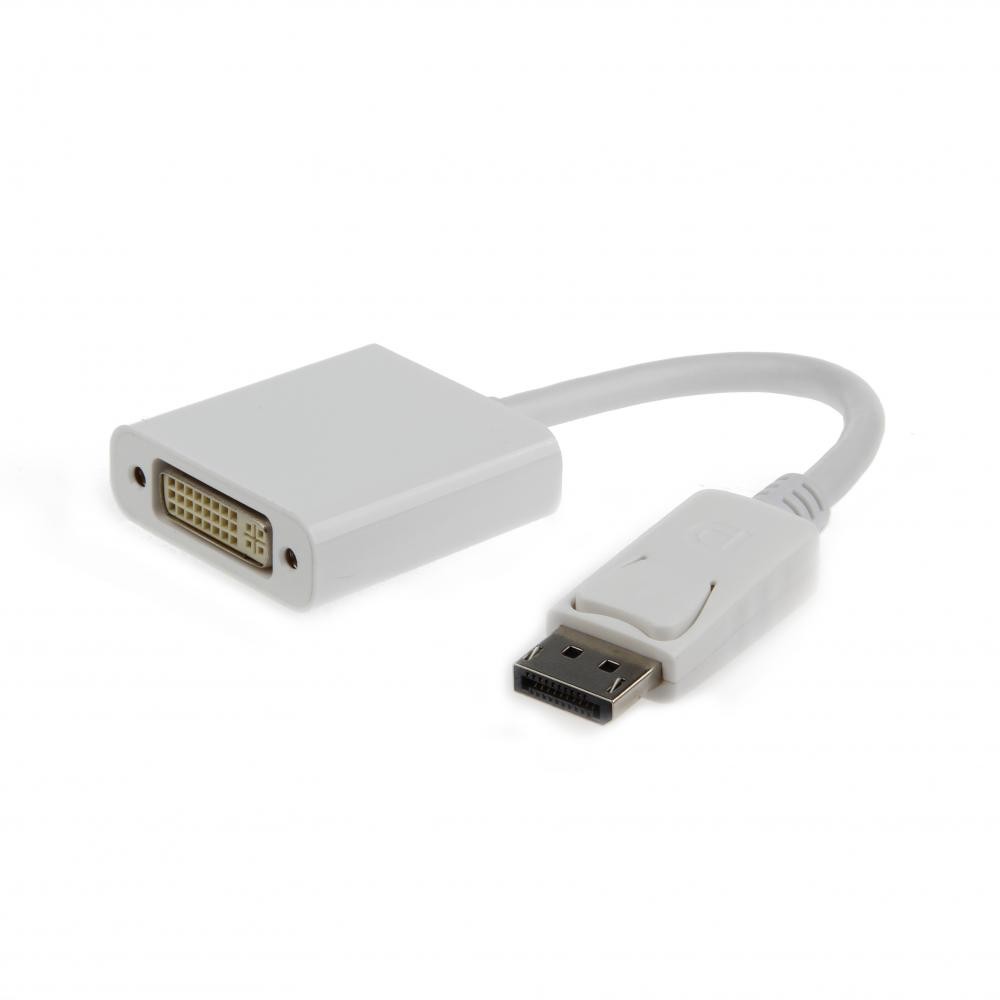 Переходник Display port (male) to DVI (female) Cablexpert A-DPM-DVIF-002-W 20см белый (20M/19F)