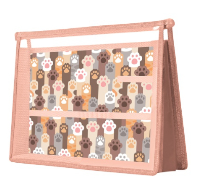 Папка для труда А4 ПЧЕЛКА "Кошачьи лапки" на молнии ПТР-2