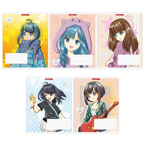Тетрадь 24л. лин. "Аниме" КанцБиз, ассорти (11909/5)