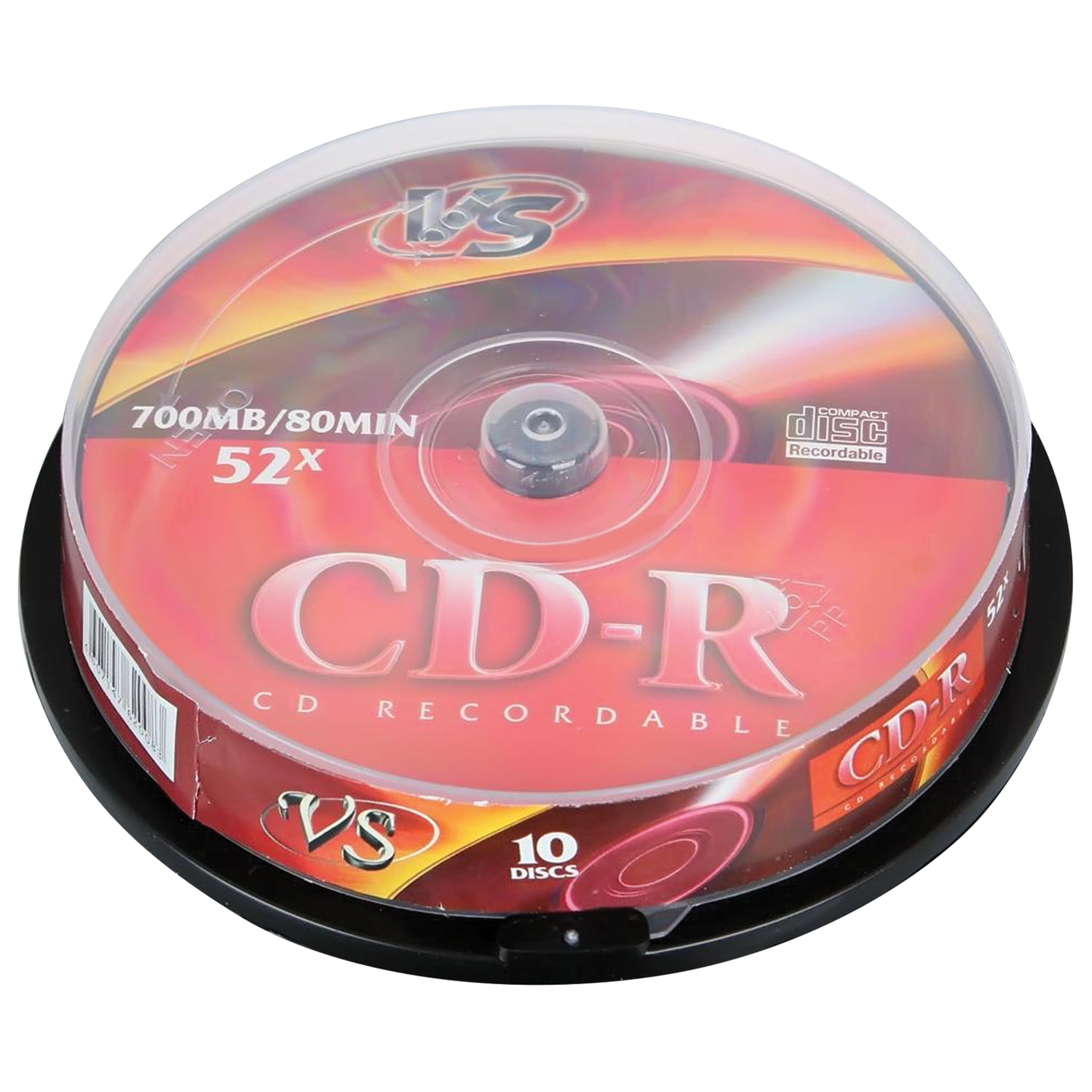 Диски CD-R VS 700 Mb 52x Cake Box, КОМПЛЕКТ 10 шт. VSCDRCB1001