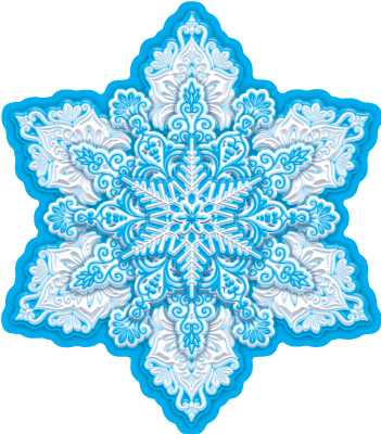 Плакат вырубной "Снежинка" двухсторонний А4, ФМ1-15264сф
