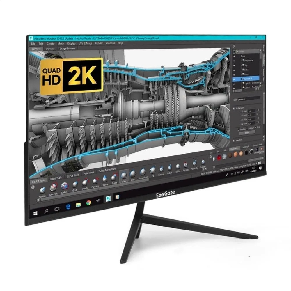 Монитор 27"/ExeGate/ES2707CA/SmartView/Черный/IPS/2560x1440/75Hz/HDMI/DP/USB/FreeSync/2K/WQHD