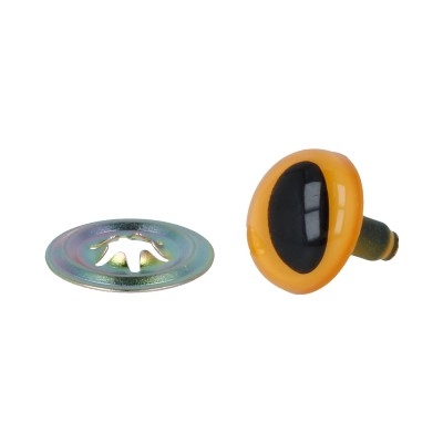 Глаза c кошачьим зрачком с шайбами "HobbyBe" CAE- 12 d 12 мм 24 шт. оранжевый