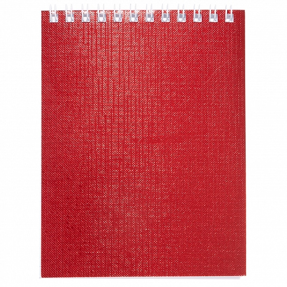 Блокнот Hatber А6 40л. "Metallic. Красный" гребень,  40Б6бвВ1гр