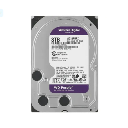 Жесткий диск HDD 3,0Tb WD WD33PURZ Purple 5400,256Mb
