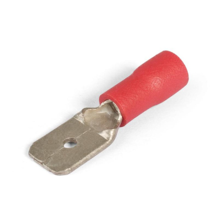 Разъем плоский «папа» изолированный (РПИ-П 1.5-4.8) 0.5-1.5кв.мм b=4.8мм красный, упаковка 100штук