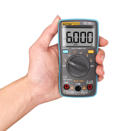 Мультиметр Zotek ZT-101, True RMS, 6000 counts, 2*AA