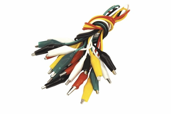 Зажим крокодил 40мм, 5а, с проводом 10 пар, Rexant 16-0036