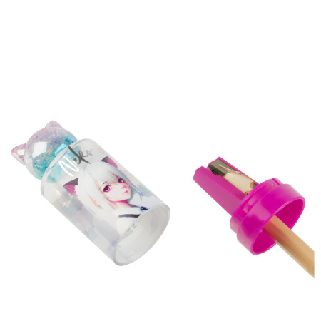 Точилка MESHU "Neko" 1 отверстие, ассорти MS_56000