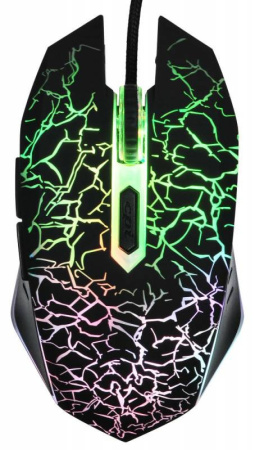 Игровая мышь USB Oklick 905G Invasion оптическая, 3200dpi, 5кн., подсветка, кабель 1.5м, Black