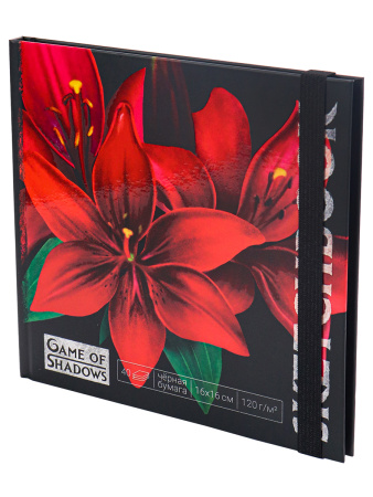 Скетчбук 40л., 160*160, "Цветок" черная бумага С40-4078