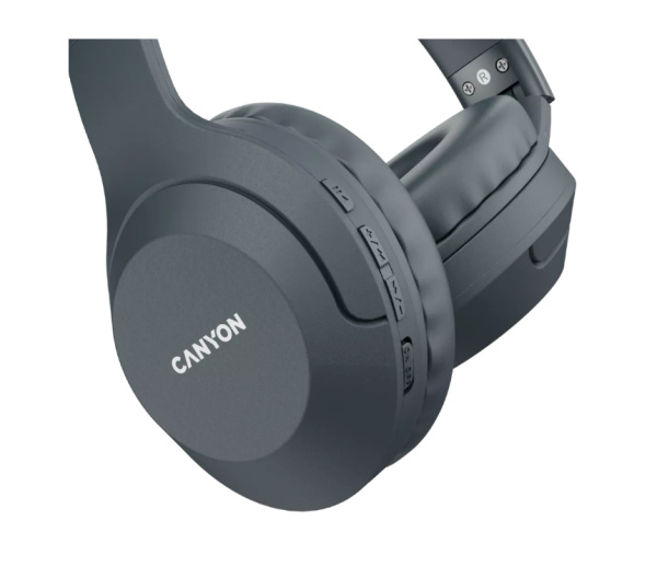Гарнитура Bluetooth CANYON BTHS-3 накладные BT5.1, 32Ом, 112дБ, время работы до 15ч Темно-серый (PIC