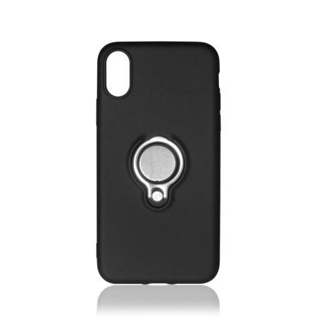 Чехол силиконовый для iPhone XS MAX DF iRing-03 (black) с кольцом-держателем