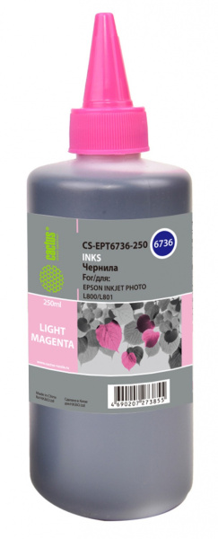 Чернила Cactus CS-EPT6736-250 (T6736) для Epson L800/L810/L850/L1800 Light Magenta 250 мл