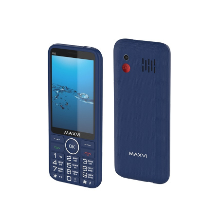 Сотовый Maxvi B35 Blue 2sim/3.5"/480*320/microSD/1.3МП/Bt/2500мАч/моноблок