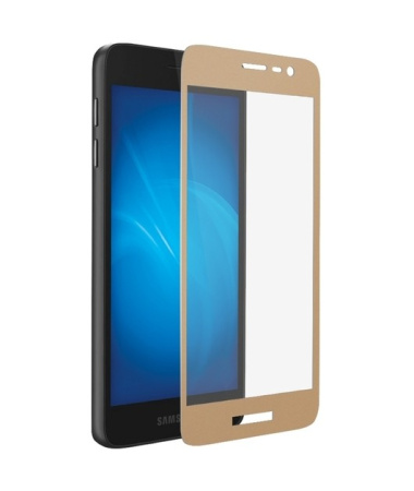 Защитное стекло для Samsung Galaxy J2 Core с цветной рамкой (fullscreen) (DF sColor-59) gold