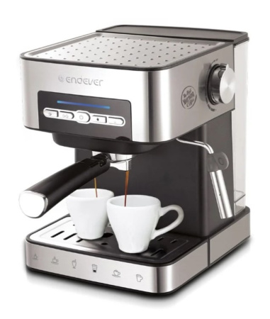 Kофеварка Endever Costa-1065 Silver 850Вт, 1.6л, 20 бар, рожковая, тип кофе: молотый