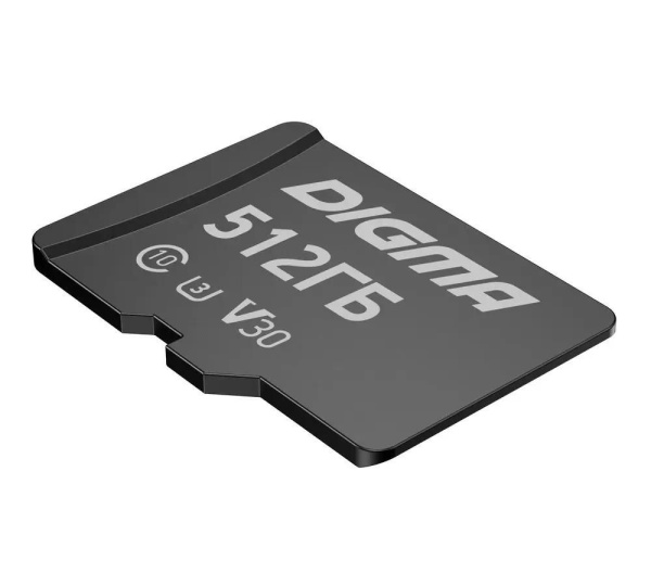 Карта памяти microSDXC 512Gb Digma Class10 UHS-I U3 V30 [dgfca512a03](SD адаптер)90 МБ/с