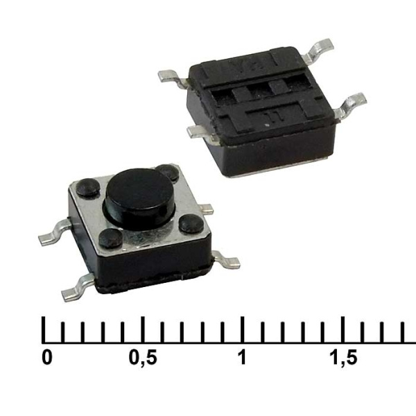 Кнопка тактовая  6*6*4.3мм, 4конт, SMD