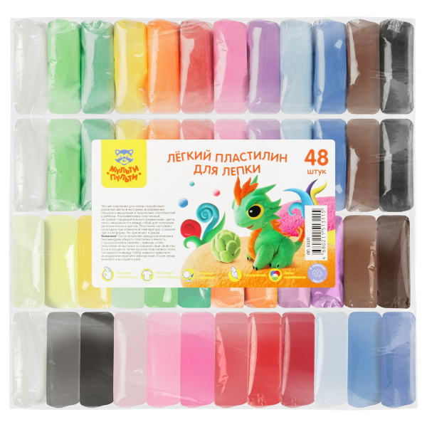 Пластилин 48цв. Мульти-Пульти лёгкий воздушный застывающий (ЛП_53311)