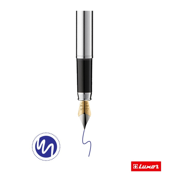 Ручка перьевая LUXOR "Cosmic", синяя, корпус хром 8145