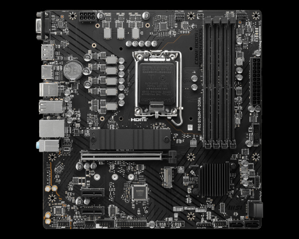 Мат.плата S1700 B760 MSI PRO B760M-P DDR4 (mATX,4DDR4,2M.2,PCI-E16,2PCI-E,VGA,DP,HDMI,PC4800)