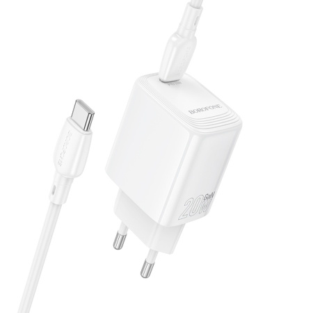 Зарядное_устройство - TypeC 20W/3A BOROFONE BN26 PD + кабель Type-C-Type-C белый