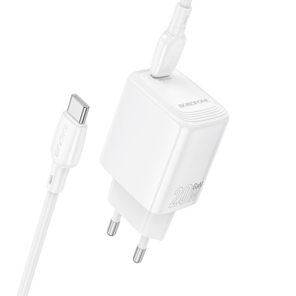 Зарядное_устройство - TypeC 20W/3A BOROFONE BN26 PD + кабель Type-C-Type-C белый