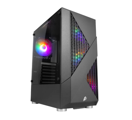 Корпус ATX Б_БП 1STPLAYER FIREROSE F3-A Black (USB, Audio, 4x120mm LED, черный)[F3-A-BK-4F1]