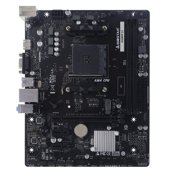 Мат.плата SocAM4 AMD A520 Biostar A520MHP 2.0 (mATX,2DDR4,M.2,PCI-E16,2PCI-E,VGA,HDMI,PC4266+(OC)