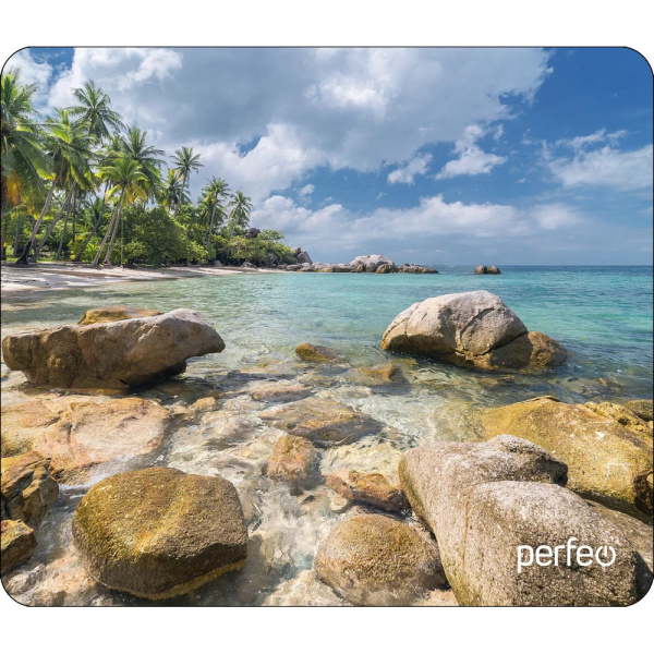 Коврик для мыши Perfeo Пляж", Рис.1 (180*220*2 мм), ткань+резиновое основание