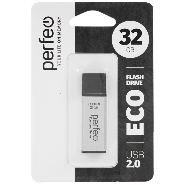 Флеш-накопитель USB2.0 32Gb Perfeo E03 (PF-E03S032ES) серебристый