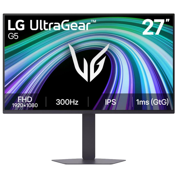 Монитор 27" LG 27G550B-B   IPS, 1920x1080, 300Hz, 1ms, 300сd/m, 1000:1, HDR10 | 2xHDMI(2.0), DP(1.4) | HAS, Pivot, Swivel, ExPSU, Vesa 100, Black